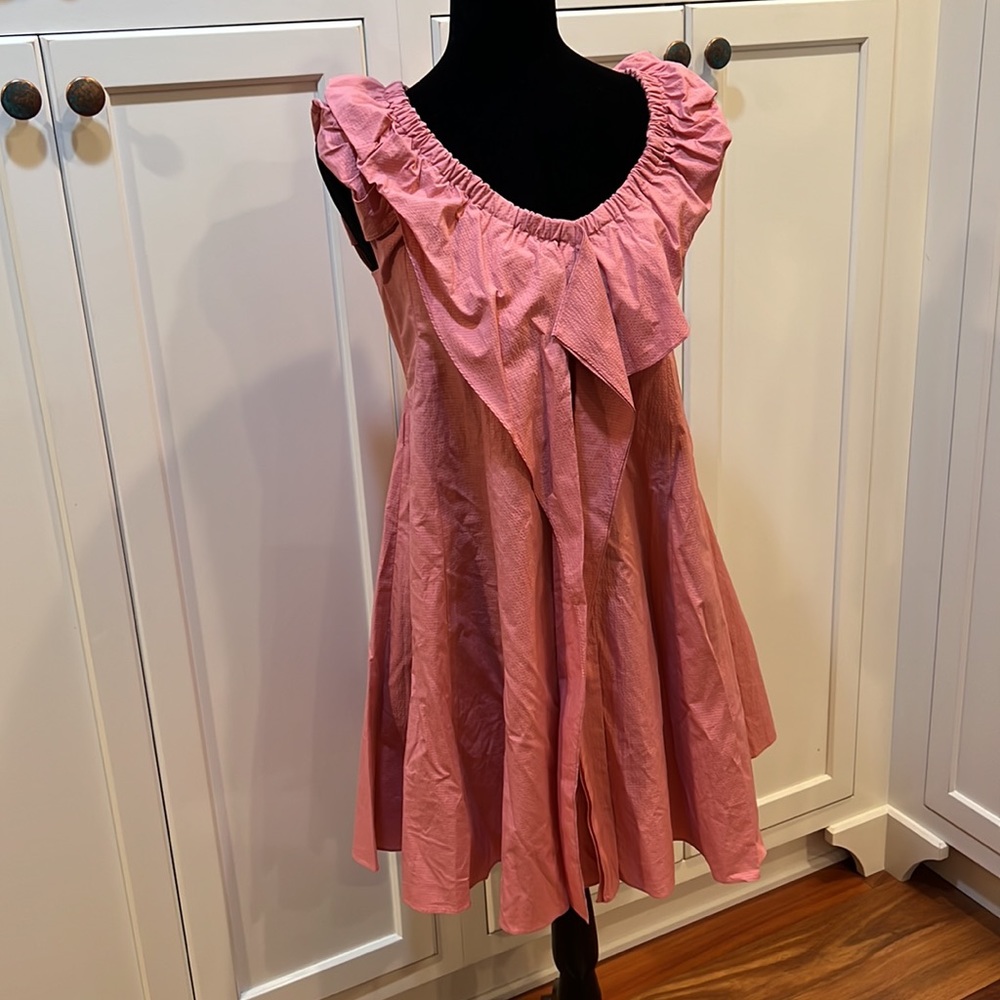 Jill Stuart Ruffle Flutter Short Sleeve Pink Short Dress baby doll Y2K